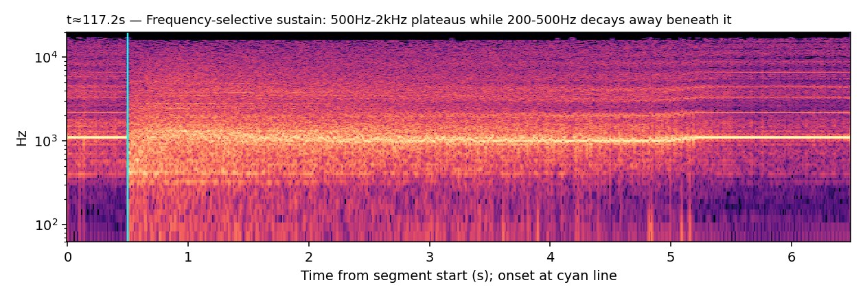 Spectrogram, Medium Mallets, frequency-selective sustain, t≈117.2s